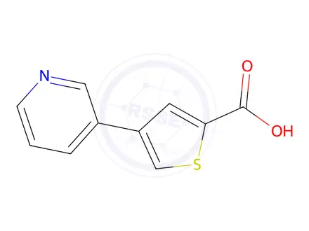 Chemical structure of 4-(pyridin-3-yl)thiophene-2-carboxylic acid