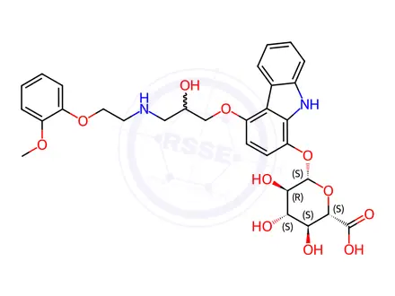 Chemical structure of Carvedilol 1-Hydroxy 1-O-beta-D-Glucuronide
