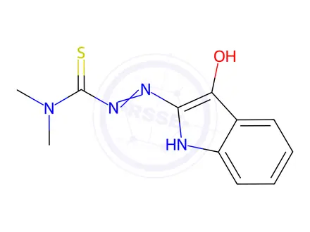 Chemical structure of N,N-Dimethyl-2-(3-oxo-3H-indol-2-yl)hydrazinecarbothioamide