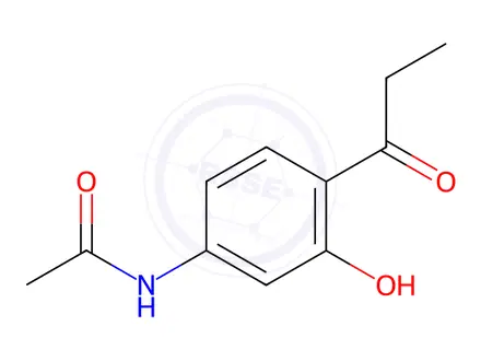 Chemical structure of N-(3-hydroxy-4-propionylphenyl)acetamide