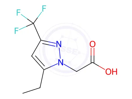 Chemical structure of 5-ethyl-3-(trifluoromethyl)-1H-pyrazole-1-acetic acid