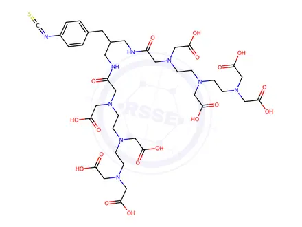 Chemical structure of 1,3-bis(N-(N-(2-aminoethyl)-2-aminoethyl)-2-aminoacetamido)-2-(4-isothiocyanatobenzyl)propane-N,N,N',N'',N''',N'''',N''''',N'''''-octaaceticacid