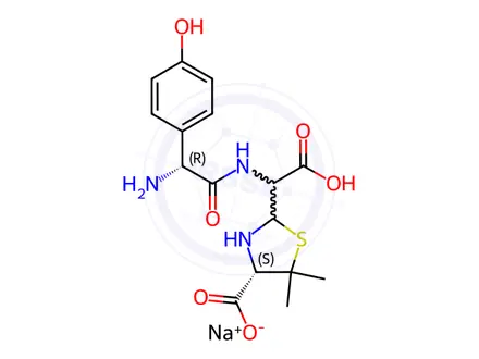 Chemical structure of Amoxicillin EP Impurity D Monosodium Salt