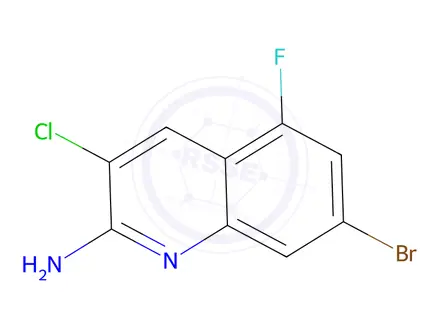 Chemical structure of 7-Bromo-3-chloro-5-fluoroquinolin-2-amine
