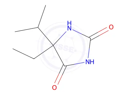 Chemical structure of 5-ethyl-5-(propan-2-yl)imidazolidine-2,4-dione