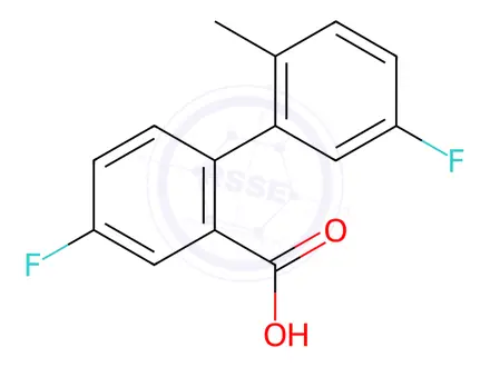 Chemical structure of 5-Fluoro-2-(5-fluoro-2-methylphenyl)benzoic acid