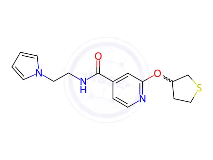 Chemical structure of N-(2-(1H-Pyrrol-1-yl)ethyl)-2-((tetrahydrothiophen-3-yl)oxy)isonicotinamide