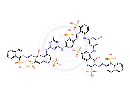 Chemical structure of 4,4'-[vinylenebis[(3-sulpho-4,1-phenylene)imino(6-chloro-1,3,5-triazine-4,2-diyl)imino]]bis[5-hydroxy-6-[(1-sulpho-2-naphthyl)azo]naphthalene-2,7-disulphonic] acid