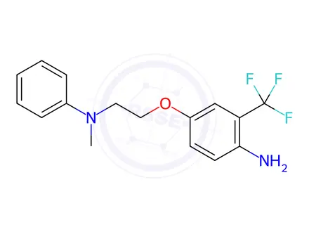 Chemical structure of N-{2-[4-Amino-3-(trifluoromethyl)phenoxy]ethyl}-N-methyl-N-phenylamine