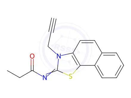 Chemical structure of N-(3-(Prop-2-yn-1-yl)naphtho[2,1-d]thiazol-2(3H)-ylidene)propionamide