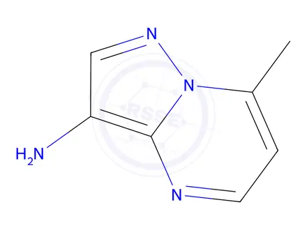 Chemical structure of Pyrazolo[1,5-a]pyrimidin-3-amine, 7-methyl-(9CI)