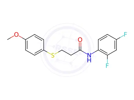 Chemical structure of N-(2,4-Difluorophenyl)-3-((4-methoxyphenyl)thio)propanamide