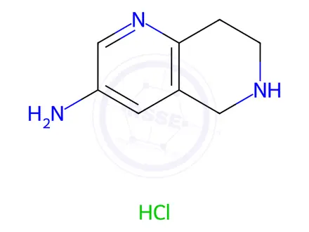 Chemical structure of 5,6,7,8-tetrahydro-1,6-naphthyridin-3-aMine hydrochloride