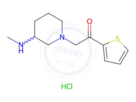 Chemical structure of 2-(3-MethylaMino-piperidin-1-yl)-1-thiophen-2-yl-ethanone hydrochloride