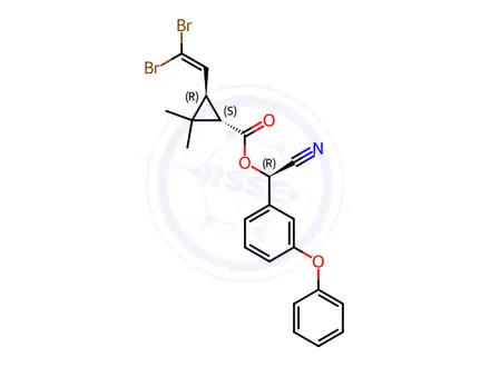 Chemical structure of 1S,3R,αR-Deltamethrin