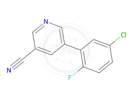 Chemical structure of 5-(5-Chloro-2-fluorophenyl)nicotinonitrile