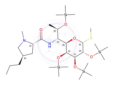 Chemical structure of (2S,4R)-1-Methyl-N-((1S,2R)-1-((2R,3S,4S,5R,6R)-6-(methylthio)-3,4,5-tris((trimethylsilyl)oxy)tetrahydro-2H-pyran-2-yl)-2-((trimethylsilyl)oxy)propyl)-4-propylpyrrolidine-2-carboxa