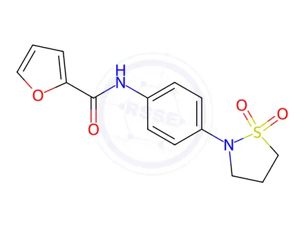 Chemical structure of N-(4-(1,1-Dioxidoisothiazolidin-2-yl)phenyl)furan-2-carboxamide