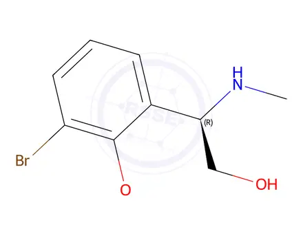 Chemical structure of (R)-2-(3-bromo-2-methoxyphenyl)-2-(methylamino)ethan-1-ol