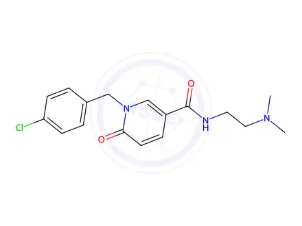 Chemical structure of 1-[(4-Chlorophenyl)methyl]-N-[2-(dimethylamino)ethyl]-6-oxo-1,6-dihydropyridine-3-carboxamide