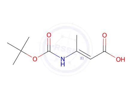 Chemical structure of 2-Butenoicacid,3-[[(1,1-dimethylethoxy)carbonyl]amino]-(9CI)