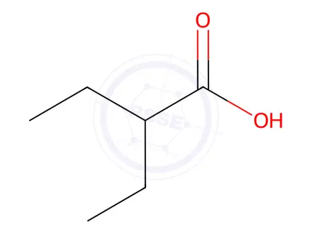 Chemical structure of 2-Ethylbutyric acid
