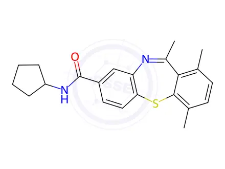 Chemical structure of N-Cyclopentyl-1,4,11-trimethyldibenzo[b,f][1,4]thiazepine-8-carboxamide