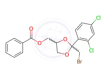Chemical structure of (2-(Bromomethyl)-2-(2,4-dichlorophenyl)-1,3-dioxolan-4-yl)methyl benzoate
