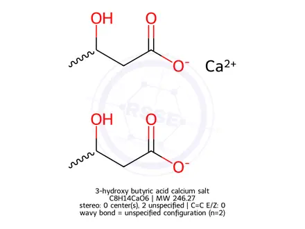Chemical structure of 3-hydroxy butyric acid calcium salt