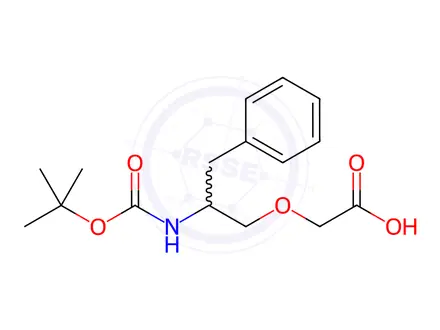 Chemical structure of Acetic acid, 2-[2-[[(1,1-dimethylethoxy)carbonyl]amino]-3-phenylpropoxy]-