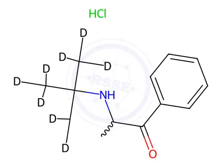 Chemical structure of Deschloro Bupropion-d9 Hydrochloride