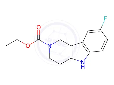 Chemical structure of Ethyl 8-fluoro-1,3,4,5-tetrahydro-2H-pyrido-[4,3-b]indole-2-carboxylate