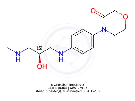 Chemical structure of Rivaroxaban Open Ring Methylamine
