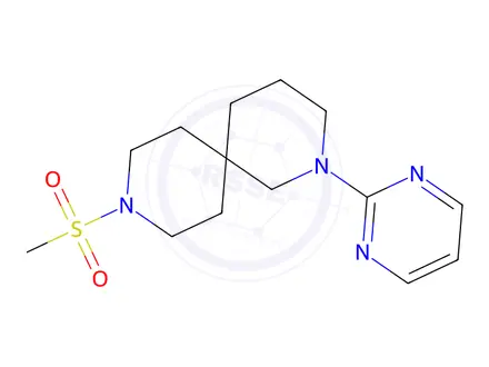 Chemical structure of 9-(Methylsulfonyl)-2-(pyrimidin-2-yl)-2,9-diazaspiro[5.5]undecane