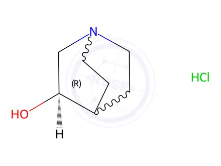Chemical structure of (R)-(-)-3-Quinuclidinol Hydrochloride