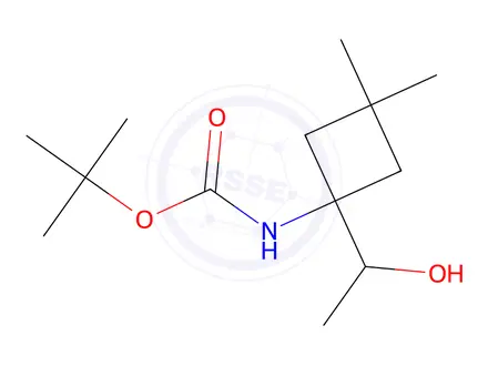Chemical structure of Tert-butyl (1-(1-hydroxyethyl)-3,3-dimethylcyclobutyl)carbamate