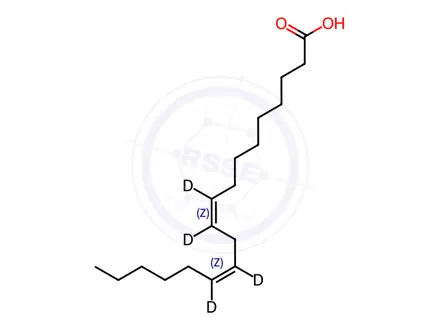 Chemical structure of Linoleic Acid-d4 major (Solution in Methyl Acetate, 5mg/mL)
