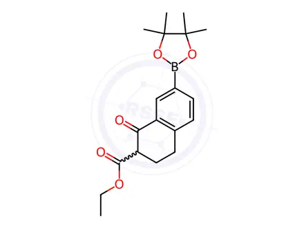 Chemical structure of Ethyl 1-oxo-7-(tetramethyl-1,3,2-dioxaborolan-2-yl)-3,4-dihydro-2H-naphthalene-2-carboxylate