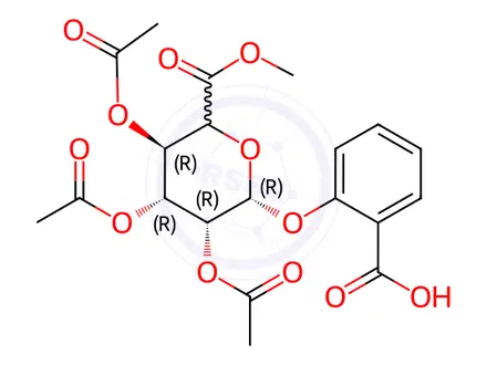 Chemical structure of Methyl 1-(2-Carboxyphenyl)-2,3,4-tri-O-acetyl-β-D-glucopyranuronate