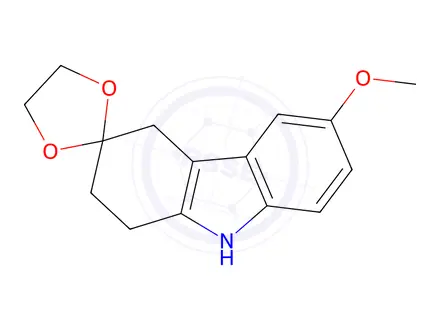 Chemical structure of 6-Methoxy-1,2,4,9-tetrahydrospiro[carbazole-3,2'-[1,3]dioxolane]