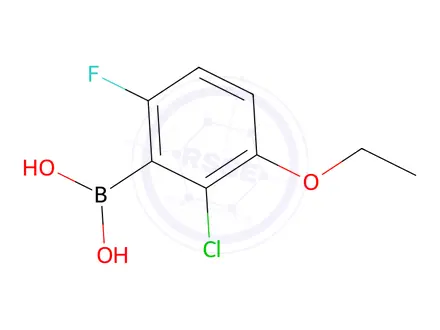 Chemical structure of 2-Chloro-3-ethoxy-6-fluorophenylboronic Acid