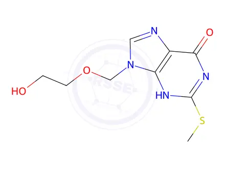Chemical structure of 9-((2-Hydroxyethoxy)methyl)-2-(methylthio)-1H-purin-6(9H)-one