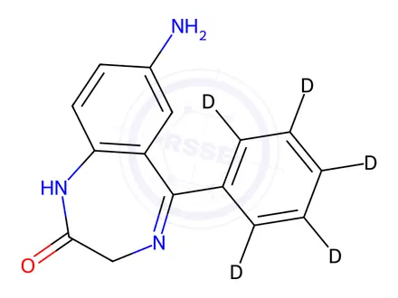 Chemical structure of 7-Aminonitrazepam-d5