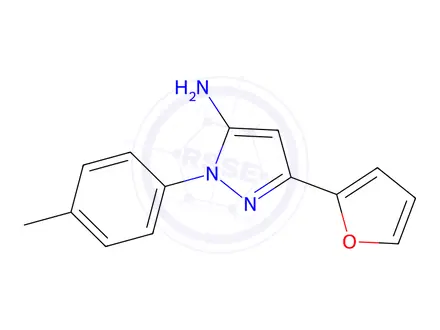 Chemical structure of 3-(2-furyl)-1-(4-methylphenyl)-1H-pyrazol-5-amine
