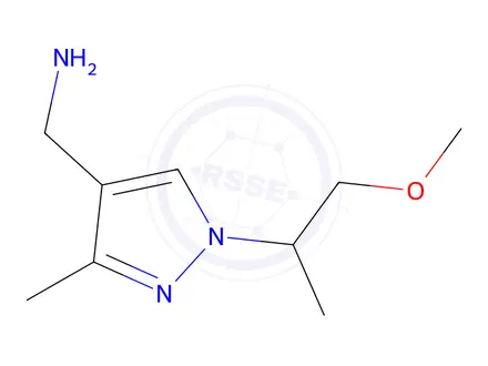 Chemical structure of (1-(1-Methoxypropan-2-yl)-3-methyl-1h-pyrazol-4-yl)methanamine