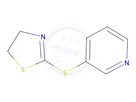 Chemical structure of Pyridine, 3-[(4,5-dihydro-2-thiazolyl)thio]-(9CI)