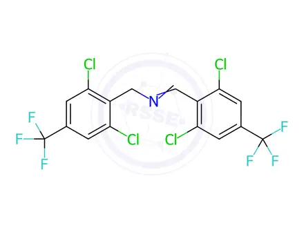 Chemical structure of N-[2,6-dichloro-4-(trifluoromethyl)benzyl]-N-{[2,6-dichloro-4-(trifluoromethyl)phenyl]methylene}amine