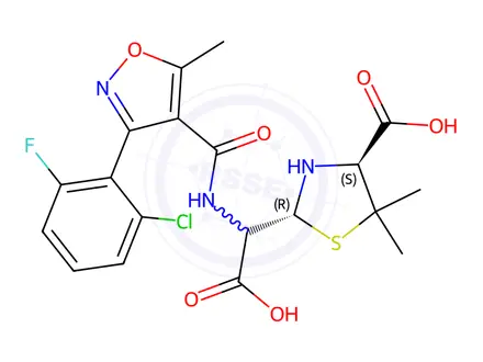 Chemical structure of Flucloxacillin Sodium Impurity A(EP)