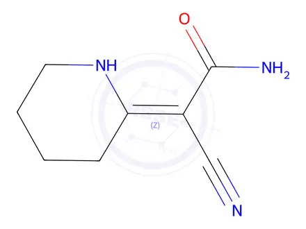Chemical structure of 2-Cyano-2-[(2Z)-piperidin-2-ylidene]acetamide