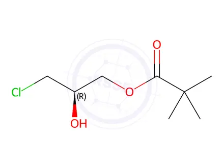 Chemical structure of (R)-3-chloro-2-hydroxypropyl pivalate